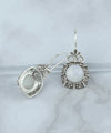 Sterling Silver Filigree Art Moonstone Gemstone Women Drop Earrings