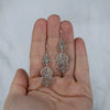 925 Sterling Silver Filigree Art Paisley Figured Dangle Drop Earrings