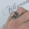 925 Sterling Silver Filigree Art Pink Chalcedony Gemstone Cocktail Women Ring
