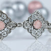 925 Sterling Silver Filigree Art Pink Chalcedony Gemstone Link Bracelet