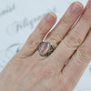 925 Sterling Silver Filigree Art Pink Chalcedony Gemstone Oval Cocktail Ring