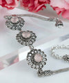 Filigree Art Pink Chalcedony Gemstone Women Silver Link Bracelet - Filigranist Jewelry