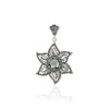 925 Sterling Silver Filigree Art Rainbow Quartz Gemstone Star Design Pendant Necklace