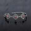 Rhodonite Gemstone 925 Sterling Silver Artisan Handcrafted Filigree Art Link Bracelet