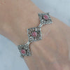 Rhodonite Gemstone 925 Sterling Silver Artisan Handcrafted Filigree Art Link Bracelet