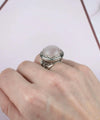 925 Sterling Silver Filigree Art Rose Quartz Gemstone Bold Statement Ring