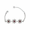 925 Sterling Silver Filigree Art Ruby Corundum Gemstone Star Link Bracelet