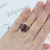 925 Sterling Silver Filigree Art Ruby Corundum Gemstone Oval Cocktail Ring