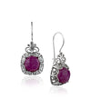 Sterling Silver Filigree Art Ruby Corundum Gemstone Women Drop Earrings