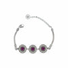 925 Sterling Silver Filigree Art Ruby Corundum Gemstone Link Bracelet