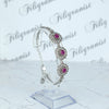 925 Sterling Silver Filigree Art Ruby Corundum Gemstone Link Bracelet