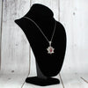 Filigree Art Ruby Gemstone Blossoming Lotus Flower Women Silver Pendant Necklace