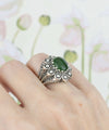 Filigree Art Serpentine Gemstone Women Statement Dome Ring