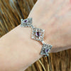 Filigree Art Sterling Silver Amethyst Gemstone Woman Adjustable Link Bracelet - Filigranist Jewelry