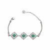 Filigree Art Sterling Silver Emerald Gemstone Woman Adjustable Link Bracelet - Filigranist Jewelry