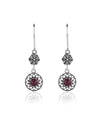 Sterling Silver Filigree Art Gemstone Dangle Women Earrings