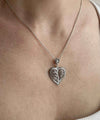 Filigree Art Tree of Life in Heart Women Silver Pendant Necklace