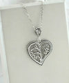 Filigree Art Tree of Life in Heart Women Silver Pendant Necklace