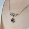 925 Sterling Silver Filigree Art Turquoise / Carnelian / Black Onyx / Moss Agate Heart to Heart Choker Necklace