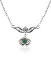 925 Sterling Silver Filigree Art Turquoise / Carnelian / Black Onyx / Moss Agate Heart to Heart Choker Necklace