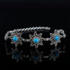 925 Sterling Silver Filigree Art Turquoise Gemstone Link Bracelet