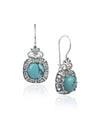 Sterling Silver Filigree Art Turquoise Gemstone Women Drop Earrings