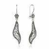 Filigree Art Twisted Design Women Sterling Silver Dangle Drop Earrings - Filigranist Jewelry