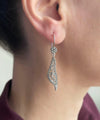Filigree Art Twisted Design Women Sterling Silver Dangle Drop Earrings - Filigranist Jewelry
