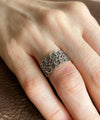 Filigree Art Women Sterling Silver M Design Band Ring - Filigranist Jewelry