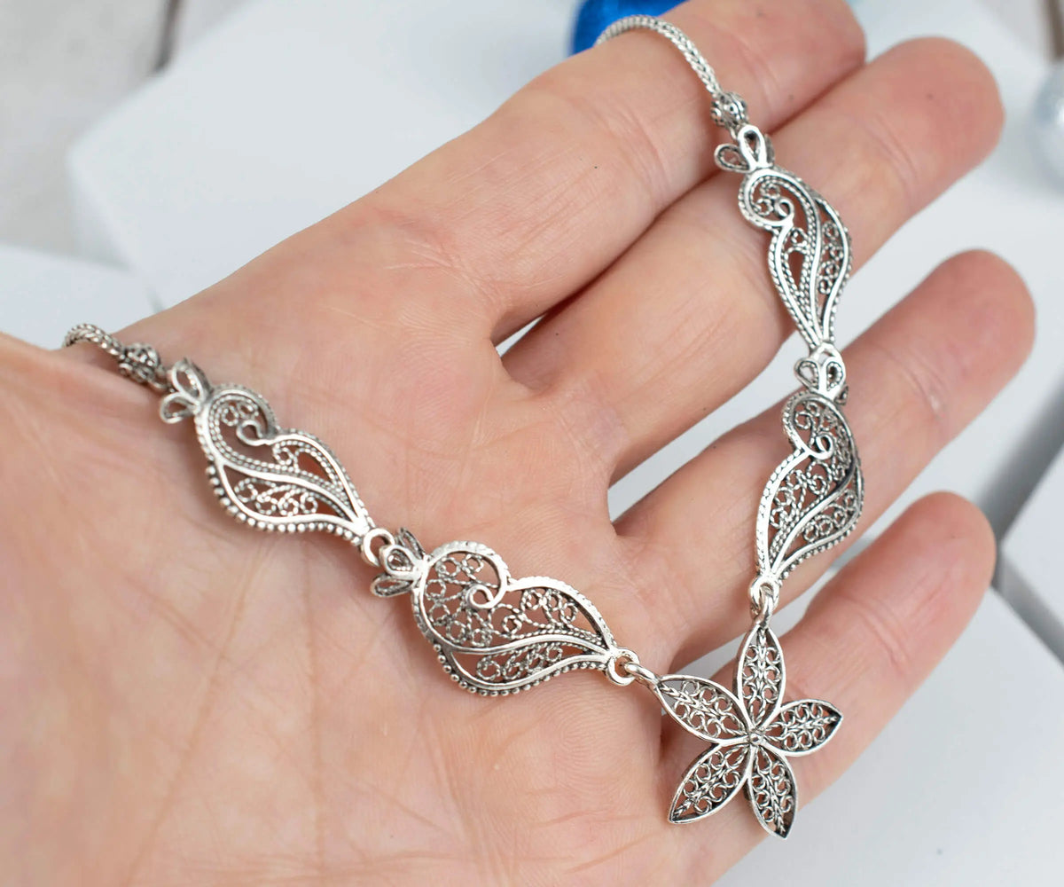 925 Sterling Silver Princess Necklace Choker Women Jewelry gift