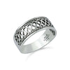 925 Sterling Silver Filigree Art Statement Band Ring