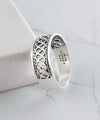 925 Sterling Silver Filigree Art Statement Band Ring