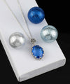 Filigree Silver Blue Quartz Gemstone Woman Oval Pendant Necklace FiligranIst