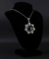 Filigree Silver Flower Figured Black Onyx Gemstone Woman Pendant Necklace FiligranIst
