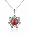 Filigree Silver Flower Figured Carnelian Gemstone Woman Pendant Necklace FiligranIst