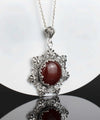 Filigree Silver Flower Figured Carnelian Gemstone Woman Pendant Necklace FiligranIst