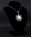Filigree Silver Flower Figured Mother of Pearl Gemstone Woman Pendant Necklace FiligranIst