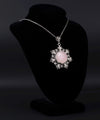 Filigree Silver Flower Figured Rose Quartz Gemstone Woman Pendant Necklace FiligranIst