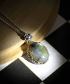 Filigree Silver Labradorite Gemstone Woman Oval Pendant Necklace FiligranIst