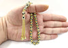 Gold Plated Sterling Silver 33 Beads Black Zirconia Paved Tasbih, Rosary Muslim Prayer Beads