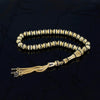 Gold Plated 925 Sterling Silver 33 Beads Black Zirconia Paved Tasbih Rosary Prayer Beads