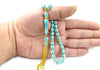 Gold Plated Sterling Silver 33 Beads Turquoise Enameled Tasbih, Rosary Muslim Prayer Beads