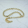 Gold Plated 925 Sterling Silver Black Onyx Mounted Tasbih Rosary Oval Worry Beads