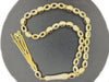 Gold Plated 925 Sterling Silver Black Onyx Mounted Tasbih Rosary Oval Worry Beads