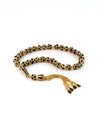 Gold Plated 925 Sterling Silver Black Zirconia Tasbih Rosary Prayer Worry Beads