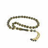 Gold Plated 925 Sterling Silver Blue Zirconia Twisted Beads Tasbih Rosary Worry Beads