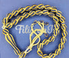 Gold Plated 925 Sterling Silver Blue Zirconia Twisted Beads Tasbih Rosary Worry Beads