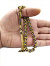 Gold Plated 925 Sterling Silver Blue Zirconia Twisted Beads Tasbih Rosary Worry Beads