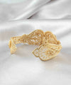 Gold Plated Sterling Silver Filigree Art Mother of Pearl Gemstone Women Cuff Bracelet