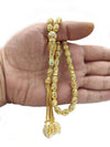 Gold Plated 925 Sterling Silver Filigree Art Tasbih Rosary Worry Beads